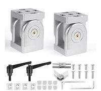 DNGH Aluminium Profile Joint Connector with Clamping Lever, Joint Aluminium Profile 40 x 40 mm Groove 8 Adjustable Angle Connector, Flexible Hinge 180° Rotation Range Made of Zinc Alloy for DIY