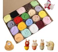 DNGH Felt Wool Dry Felting Fairytale Wool for Felting 20 Colours Each 10 g Comb Braid Felt Wool for Wet Felting and Dry Felting, Natural Sheep's Wool for Felting, DIY Starter