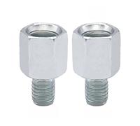 Dngjuen 1 Pair Mirror Adapter M10 M8 Clockwise Motorcycle Motorbike Rearview Mirror Adapter Bolt Steel Metal For Motorcycle Mirror Stem Extender(Silver(M10-M8))