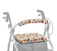 Dngkaoje 2 Piece Chicken Flower Rollator Accessories for Seniors Comfy Walker Covers for Seat and Backrest Washable Dust Cover for Seniors in Assisted Living