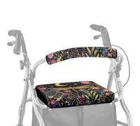 Dngkaoje Art Dragonfly Walker Covers for Seat and Backrest Floral Dragonfly Rollator Walker Seat for Seniors in Assisted Living 2 Pcs Vintage Handle Covers for Walkers Accessories Decor