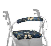 Dngkaoje Blues Butterfly Rollator Walker Seat Covers for Seniors Animal Butterfly Walker Seat and Backrest Covers Soft Dust Cover for Lady Rollator Seat Cover with Armrest