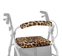 Dngkaoje Brown Leopard Walker Seat and Back Rest Protection Cover Rose Washable Dust Cover Set with Seat Accessories Decor Roll Bar Cover for Walker Seat Covers for Walkers