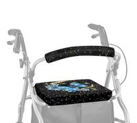 Dngkaoje Butterfly Moon Rollator Walker with Seat Protection Cover Walker Seat and Backrest Covers Soft Dust Cover for Seniors in Assisted Living 2 Piece Handle Covers for Walkers