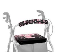 Dngkaoje Cute Axolotl Walker Seat Covers for Ladies Walker Seat and Backrest Covers Flowers Handle Covers for Rollator Walkers Removable Accessories Decor Roll Bar Cover