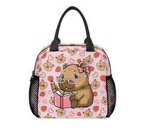 Dngkaoje Cute Capybara Insulated Lunch Box for Little Girls 4-6,Animals Capybara Lunch Boxes with Water Bottle Holder Children's Lunch Tote Handbag Thermal Meal Cooler Tote Bags Sack Organzier