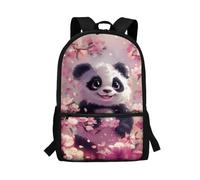 Dngkaoje Cute Panda School Backpack for Kids Girls Bookbag Animals Panda Print Schoolbags for Elementary Kindergarten School 17 Inch Animal Print Rucksack with Front Pockets