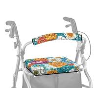 Dngkaoje Hippie Lotus Art Walker Covers for Seat and Backrest Rollator Walker with Seat Protection Cover Soft Dust Cover for Seniors in Assisted Living 2 Piece Handle Covers for Walkers