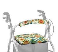 Dngkaoje Hippie Lotus Rollator Walker with Seat Protection Cover Rose Washable Dust Cover Set with Seat Accessories Decor Roll Bar Cover for Walker Seat Covers for Walkers