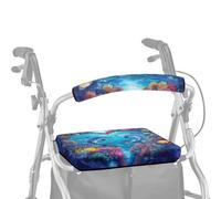 Dngkaoje Walker Seat Covers for Ladies Ocean Dolphin Rollator Walker Seat Protective for Seniors Soft Dust Cover for Seniors in Assisted Living 2 Piece Walker Seat Cushion Accessories Decor