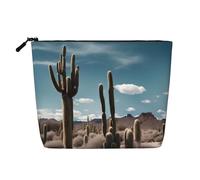 DngSer beautiful cactus Fake Hemp Makeup Bag - Multi-functional Travel Toiletry Bag - Makeup Accessories, Daily Storage â€“ On-the-go!, Black, One Size