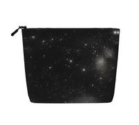 DngSer Black and white galaxy Fake Hemp Makeup Bag - Multi-functional Travel Toiletry Bag - Makeup Accessories, Daily Storage – On-the-go!, Black, One Size