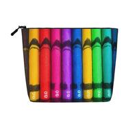 DngSer colored crayons Fake Hemp Makeup Bag - Multi-functional Travel Toiletry Bag - Makeup Accessories, Daily Storage - On-the-go!, Black, One Size