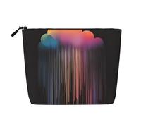 DngSer Colorful rainbow rain Fake Hemp Makeup Bag - Multi-functional Travel Toiletry Bag - Makeup Accessories, Daily Storage â€“ On-the-go!, Black, One Size