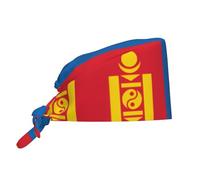 DngSer Comfortable Adjustable Turban Hat - Mongolian Flag Full Print, Soft & Breathable for Work, Fitness, and More Black, Black, One size