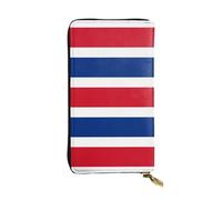 DngSer Flag of Costa Rica Print Leather Long Clutch Wallet â€“ Fashionable Women's Personalized Wallet with Card Holder, Coin Pocket