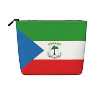 DngSer Flag of Equatorial Guinea Fake Hemp Makeup Bag - Multi-functional Travel Toiletry Bag - Makeup Accessories, Daily Storage â€“ On-the-go!, Black, One Size