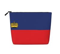 DngSer Flag of Liechtenstein Fake Hemp Makeup Bag - Multi-functional Travel Toiletry Bag - Makeup Accessories, Daily Storage – On-the-go!, Black, One Size