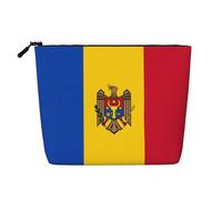 DngSer Flag of Moldova Fake Hemp Makeup Bag - Multi-functional Travel Toiletry Bag - Makeup Accessories, Daily Storage â€“ On-the-go!, Black, One Size
