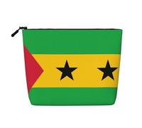 DngSer Flag of Sao Tome and Principe Fake Hemp Makeup Bag - Multi-functional Travel Toiletry Bag - Makeup Accessories, Daily Storage – On-the-go!, Black, One Size