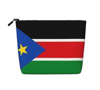 DngSer Flag of South Sudan Fake Hemp Makeup Bag - Multi-functional Travel Toiletry Bag - Makeup Accessories, Daily Storage - On-the-go!, Black, One Size