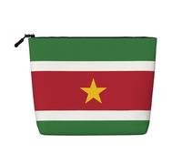 DngSer Flag of Suriname Fake Hemp Makeup Bag - Multi-functional Travel Toiletry Bag - Makeup Accessories, Daily Storage â€“ On-the-go!, Black, One Size