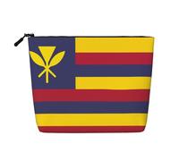 DngSer Flag of the Kingdom of Hawaii Fake Hemp Makeup Bag - Multi-functional Travel Toiletry Bag - Makeup Accessories, Daily Storage â€“ On-the-go!, Black, One Size