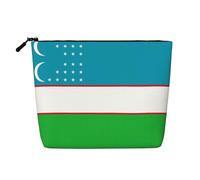 DngSer Flag of the Republic of Uzbekistan Fake Hemp Makeup Bag - Multi-functional Travel Toiletry Bag - Makeup Accessories, Daily Storage - On-the-go!, Black, One Size