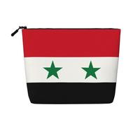 DngSer Flag of the Syrian Arab Republic Fake Hemp Makeup Bag - Multi-functional Travel Toiletry Bag - Makeup Accessories, Daily Storage - On-the-go!, Black, One Size