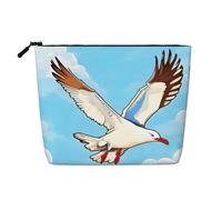 DngSer Flying Seagulls Fake Hemp Makeup Bag - Multi-functional Travel Toiletry Bag - Makeup Accessories, Daily Storage – On-the-go!, Black, One Size