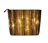 DngSer Gold Sequin Sparkle Fake Hemp Makeup Bag - Multi-functional Travel Toiletry Bag - Makeup Accessories, Daily Storage â€“ On-the-go!, Black, One Size
