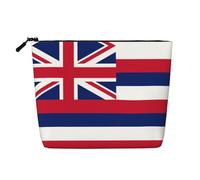 DngSer Hawaii Flag Fake Hemp Makeup Bag - Multi-functional Travel Toiletry Bag - Makeup Accessories, Daily Storage - On-the-go!, Black, One Size