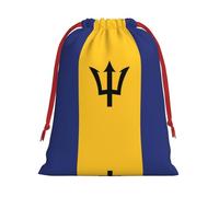 DngSer Large Drawstring Gift Bags â€“ Flag of Barbados Christmas and Holiday Treat Sacks â€“ Xmas Party Favor Gift Bags, Perfect for Candy