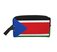 DngSer Large Travel Cosmetic Bag â€“ Reusable Dopp Kit, Flag of South Sudan Print Storage Pouch for Toiletries, Makeup, and Accessories