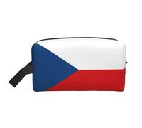 DngSer Large Travel Cosmetic Bag â€“ Reusable Dopp Kit, Flag of the Czech Republic Print Storage Pouch for Toiletries, Makeup, and Accessories
