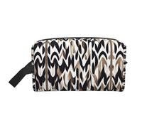 DngSer Large Travel Cosmetic Bag – Reusable Dopp Kit, White African triangles Print Storage Pouch for Toiletries, Makeup, and Accessories
