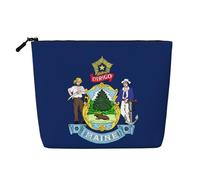 DngSer Maine State Flag Fake Hemp Makeup Bag - Multi-functional Travel Toiletry Bag - Makeup Accessories, Daily Storage – On-the-go!, Black, One Size