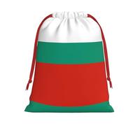 DngSer Medium Drawstring Gift Bags – Bulgarian Flag Christmas and Holiday Treat Sacks – Xmas Party Favor Gift Bags, Perfect for Candy