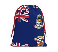 DngSer Medium Drawstring Gift Bags – Flag of the Cayman Islands Christmas and Holiday Treat Sacks – Xmas Party Favor Gift Bags, Perfect for Candy