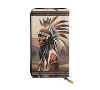 DngSer Native Spirits Print Leather Long Clutch Wallet â€“ Fashionable Women's Personalized Wallet with Card Holder, Coin Pocket