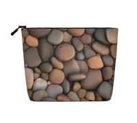 DngSer Pebbles in the beach Fake Hemp Makeup Bag - Multi-functional Travel Toiletry Bag - Makeup Accessories, Daily Storage – On-the-go!, Black, One Size