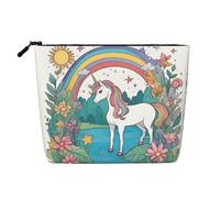DngSer Unicorns by the river Fake Hemp Makeup Bag - Multi-functional Travel Toiletry Bag - Makeup Accessories, Daily Storage – On-the-go!, Black, One Size