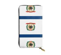 DngSer West Virginia Flag Print Leather Long Clutch Wallet â€“ Fashionable Women's Personalized Wallet with Card Holder, Coin Pocket