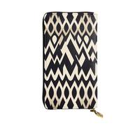 DngSer White African symmetric pattern Print Leather Long Clutch Wallet – Fashionable Women's Personalized Wallet with Card Holder, Coin Pocket