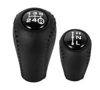 Dnhqknog Car Gear Knobs for Toyota LC120 for Land for Cruiser for Prado 2003-2009 Gear Shift Knob 5 Speed Manual Transmission Leather Transfer Shift Knob Head(Black Set)