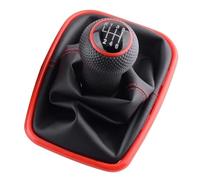 Dnhqknog Gear Stick Knobs for Golf 4 IV MK4 for GTI R32 2003-2008 for Bora for Jetta MT 5 6 Speed Gear Shift Knob Lever Shifter Gaitor Boot PU Leather Car Gear Shift Knob(6 Speed Red)