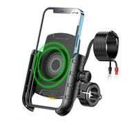 Dnhqknog Motorcycle Navigation Bracket Motorcycle Phone Holder Wireless Moto Motorbike Mirror Mobile Stand Support USB Fast Charging Cellphone Mount