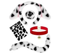 Dnicukii Dalmatian Ears Headband Dog Costume, Dalmation Costume for Women Halloween Puppy Dog Dress Up
