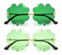 Dnicukii St. Patrick’s Day Shamrock Sunglasses Irish Green Four Leaf Clover glasses Green Lucky Leprechaun Costume Glasses