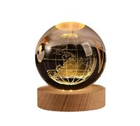 DNIEBW 3D Glowing Crystal Ball Night Light 8cm Galaxy lamp Decoration Crsytal Ball LED Galaxy Planet Nightlight Bedroom Decor （3.14in）